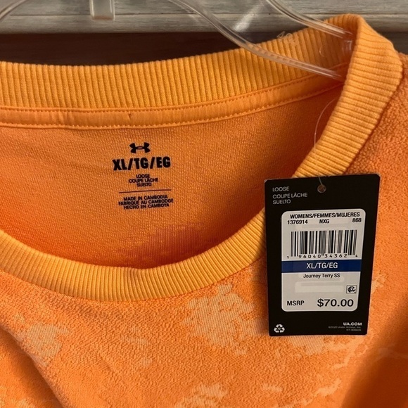 Women’s Under Armour Journey Terry Cloth Short Sleeve Cropped‎ Workout Tee - Picture 6 of 9